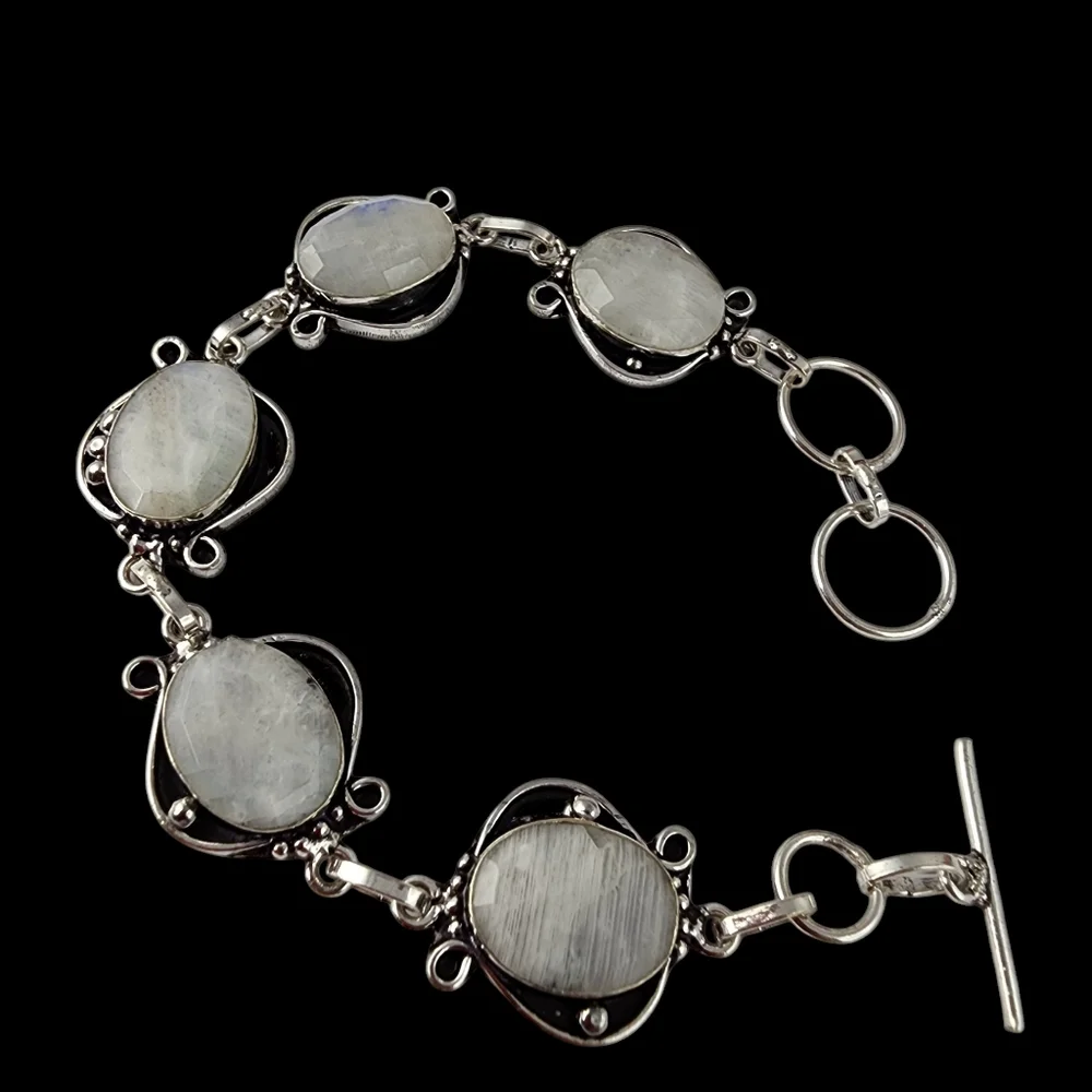 Artisan Silver Moonstone Link Bracelet